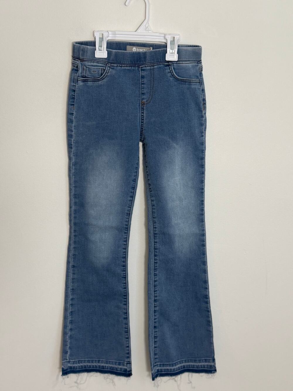 tractr boot cut raw hem jeans size 10